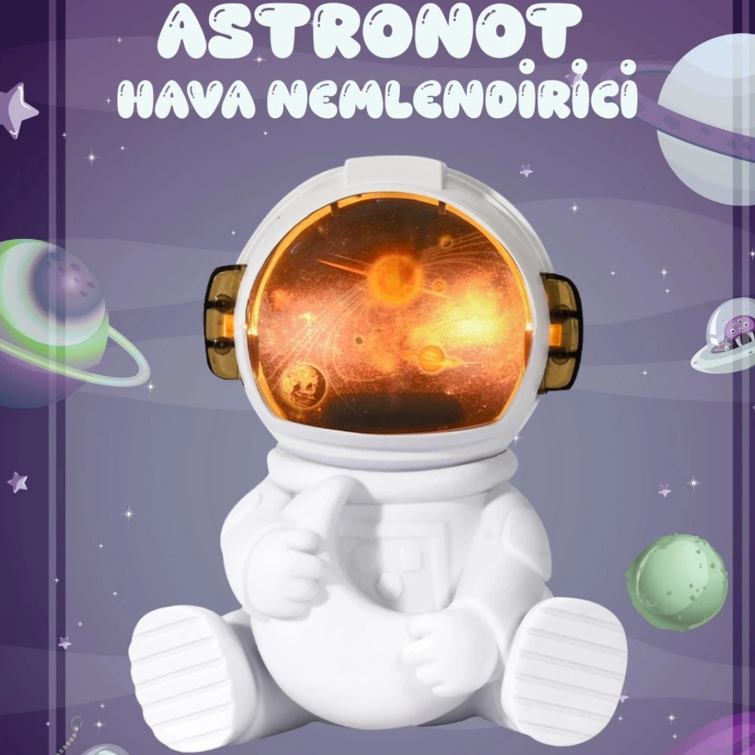 Astronot Ay Şekilli Gece Lambalı 220 ml Ultrasonik Hava Nemlendirici