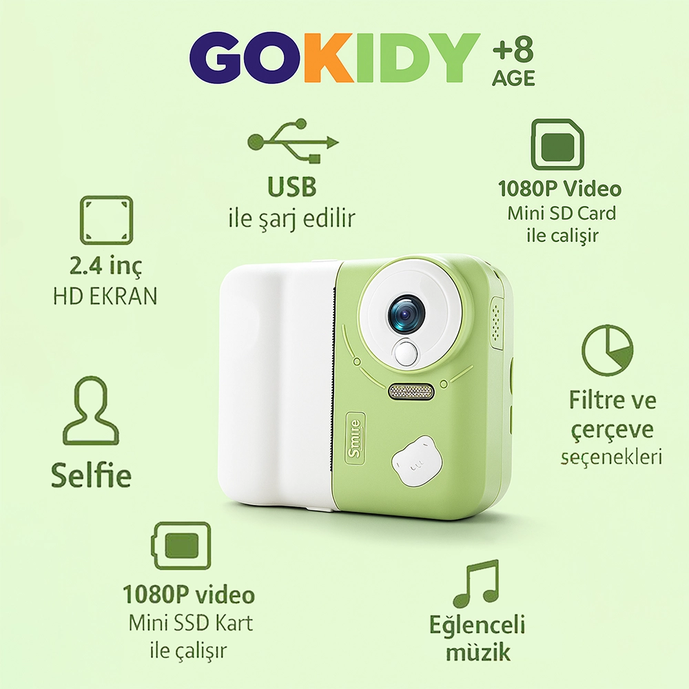 Anında Baskı Yapabilen Dijital Çocuk Kamerası