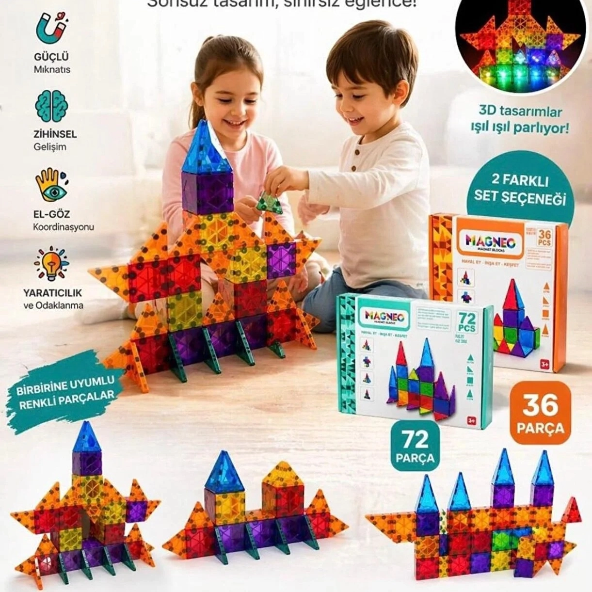 72 Parça Manyetik Bloklar