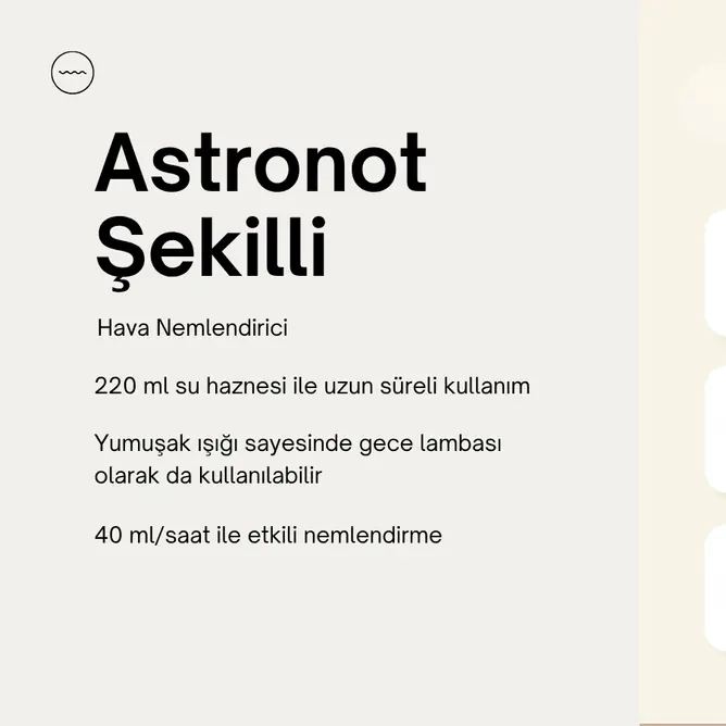 Astronot Yıldız Şekilli Gece Lambalı 220 ml Ultrasonik Hava Nemlendirici