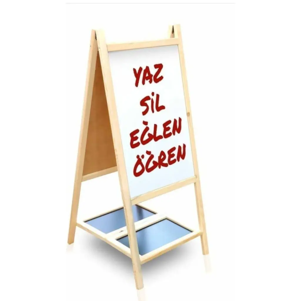 Çift Taraflı Ayaklı Yazı Tahtası 45 X 105 cm
