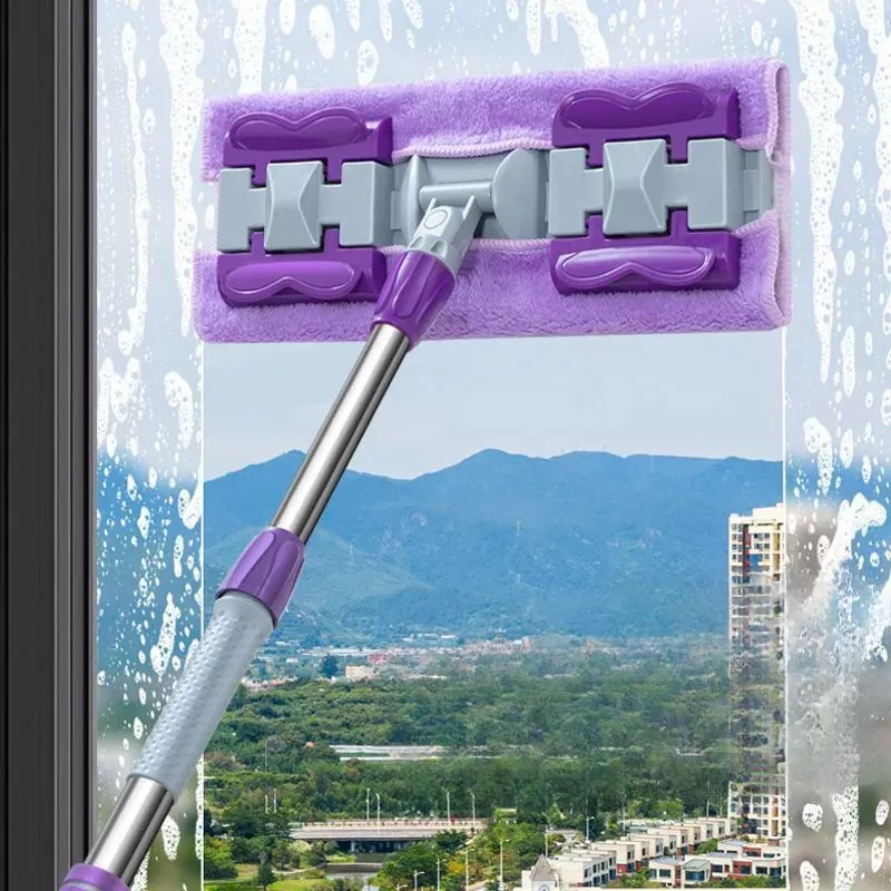 Yer Duvar Fayans Cam Temizlik Mikrofiber 4 Mandallı Mop